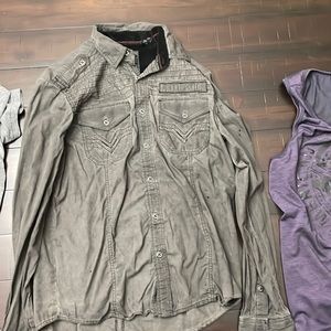 Affliction Long Sleeve Button Up Size Medium